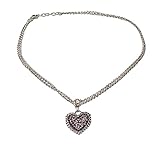 Wunderschöner Dirndlschmuck mit 2-reihiger Metallkette und Trachten-Herz, von Hand gefertigt, angenehmes Tragegefühl