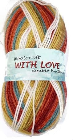 WoolCraft with Love DK Knitting & Crochet Yarn is a Soft, Self-Patterning Yarn. Available in a Selection of Variegated Colours, 100% Acrylic, 300 Metres, 100g Balls, Pack of 5, Small Copper โ image 1