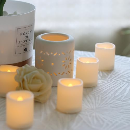 Image of Battery Operated Flameless LED Votive Candles Warm White Light 12 PCS