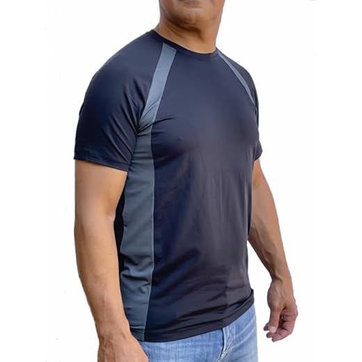 Camiseta Dry Fit Poliamida Malha Fria Masculina Preta e Grafiti Prot. Uv A e B 50+