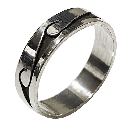 ホピ族 オーバーレイ STERLING リング ウェーブ 波 インディアンジュエリー 指輪 ネイティブアメリカン アーチスト 作家 刻印 SILVER 925 Hopi アミニズム トライバルのサムネイル