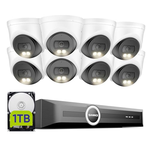 SANNCE Kit Telecamere Videosorveglianza PoE, 6 MP 8 CH NVR