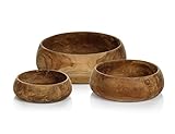 Zodax Banda 3-Piece Set Teak Root Decorative Bowls, Natural