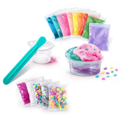 Canal Toys -Schleim Set für Kinder, mehrfarbiges Mix- und Mash-Set mit 10 Packungen Schleim, Schaumstoff und runden Perlen, Konfetti, SSC 184 Cover