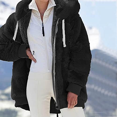 Fannyouth Women's Full Zip Fleece Jacket Stand Collar Fuzzy Fluffy Warm Winter Sherpa Coat #Paywt1031 *1139-Christmas Clothes #TOP2