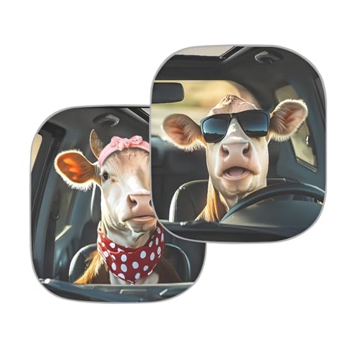Image of Funny Cow Sun Shade for Car Windshield Foldable Front Windshield Shade for Sun Auto Vehicle Shield Reflector Blocking Screen Cover Fit Car Front Window for Trucks SUV Van