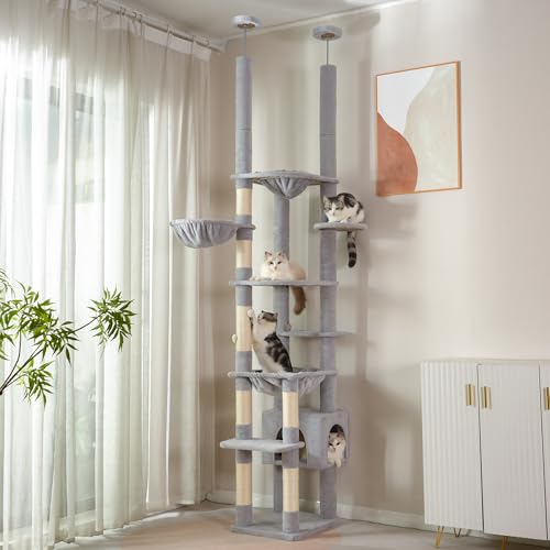 Meowrista Cat Tree Corner Tower, Adjustable, Gray