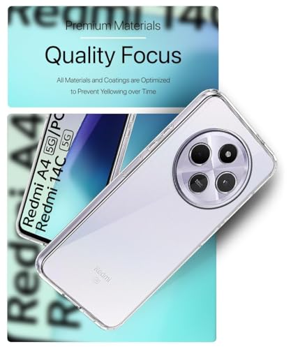 Image of COVERBLACK Flexible Rubber Case Back Cover Compatible for Mi Redmi A4 / Redmi 14c 5G - Transparent