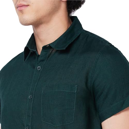 Image of Spykar Men's Regular Fit N /A Half Sleeve Solid Casual Shirts
