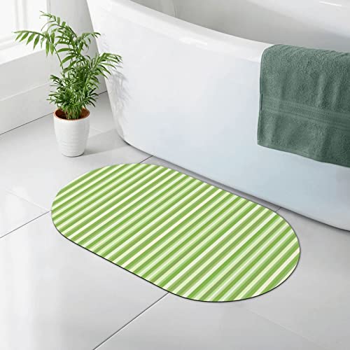 CARRDKDK Tappeto da bagno classico a righe verdi - Diatomaceous antiscivolo per bagno sotto la porta, tappetino da bagno - tappeto doccia per la parte anteriore della vasca da bagno, doccia, lavandino