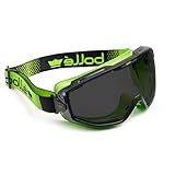 bolle SAFETY Universal Goggles, light weight, anti-scratch, and anti-fog coating - BLACK/GREEN, SMOKE Lens
