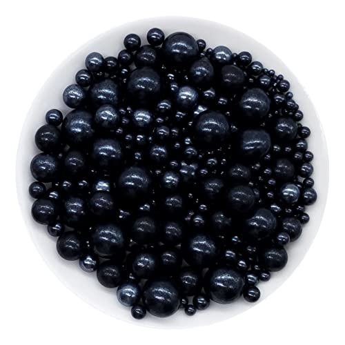 Halloween Sprinkles Edible Pearls Sugar Sprinkles Black Candy 120g/ 4.2oz Desserts Cake Decorations Cupcake Toppers Cookie Decorating Ice Cream Toppings Celebrations Shaker Jar Wedding