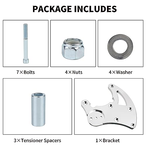 Edicapo for R4 AC Compressor Bracket Compatible with Chevy LS Engines LS1 LS2 LS3 LS6 Truck Spacing GM R4 1988-1995 Truck SUV Vortec Engines 1999-2013 - Image 3