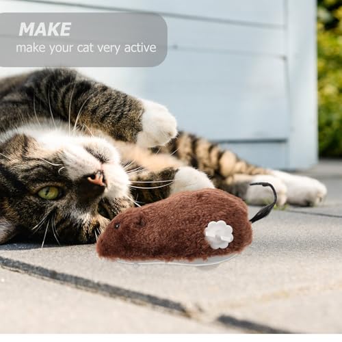 Juguetes para gatos de cuerda UTHCLO ratones de peluche para ejercicio mecánico 8