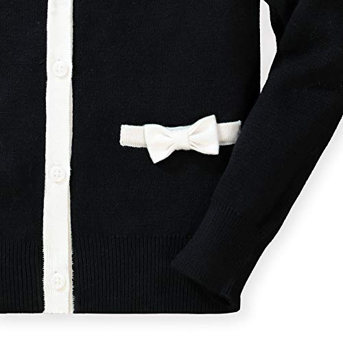 Image of Hope & Henry Girls' Long Sleeve Bow Detail Cardigan Sweater