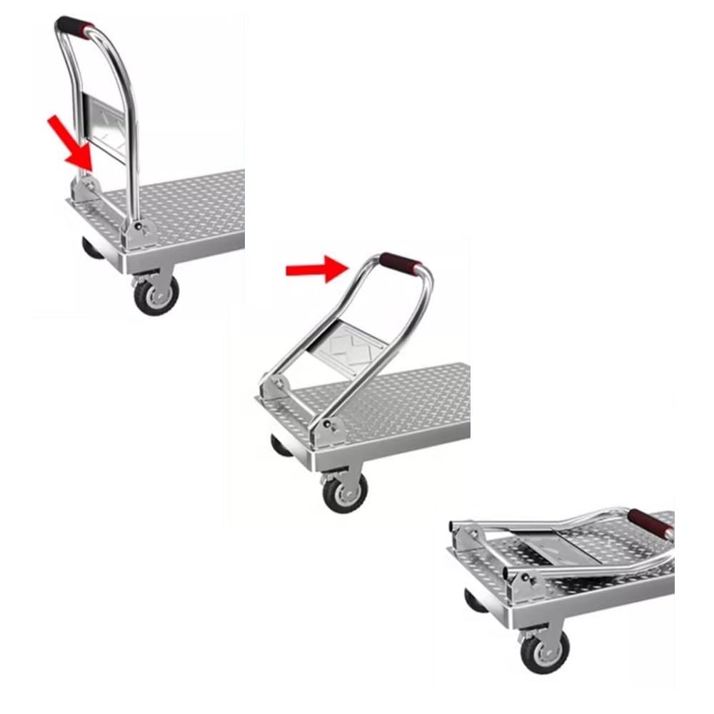 Ręczna ciężarówka przyczepa domowa składany przenośny wózek ekspresowy przemysłowy wózek z blachy stalowej ładunkowy wózek płaski transporter wózek ręczny (duży)