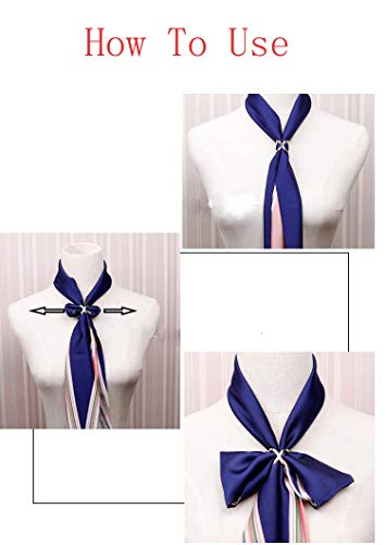 2PCS Women Lady Girls Simple Fashion X Shape Scarves Buckle Scarf Clip Scarf Ring Wrap Clamp Silk Scarf Clasp Holder for Clothing Neckerchief Shawl (Golden + Silver)2