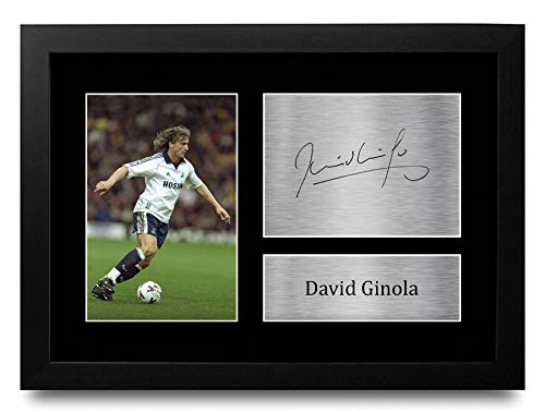 Photo autographe signée David Ginola pour décorer un salon de fan de Tottenham Hotspur
