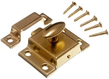 One Stop DIY 8 x CUPBOARD TURN CATCH LATCHES BRASS PLATED METAL 50mm 2 inch + SCREWS NEW