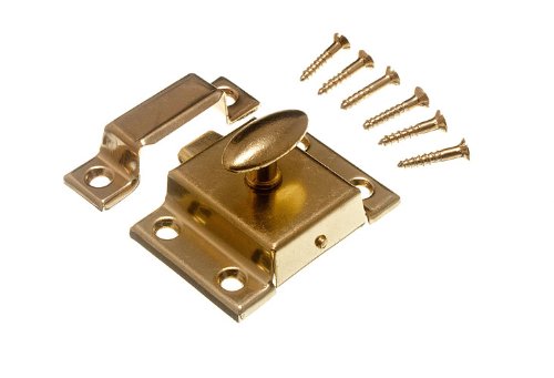 Loquet à placard 50mm en laiton plaqué EB avec vis de fixation pour meuble de cuisine