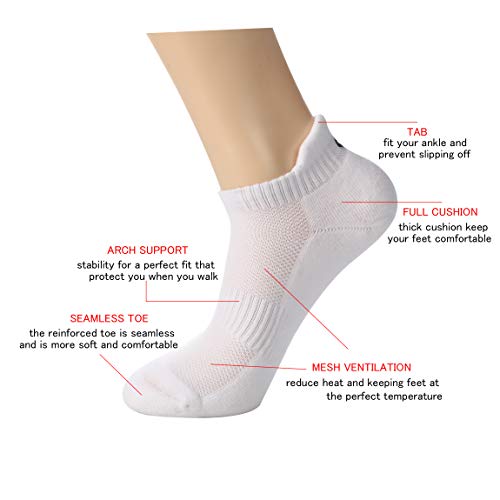 CelerSport Ankle Athletic Running Socks Low Cut Sports Tab Socks for Men and Women (6 Pairs) - Image 4