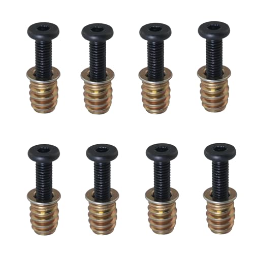 SJZBIN 24 Sets Furniture Screws 1/4x19/32in Wood Insert Fasteners Hex Key Connector Drive in Nuts for Mini Beds Chairs Bookshelves Wardrobes
