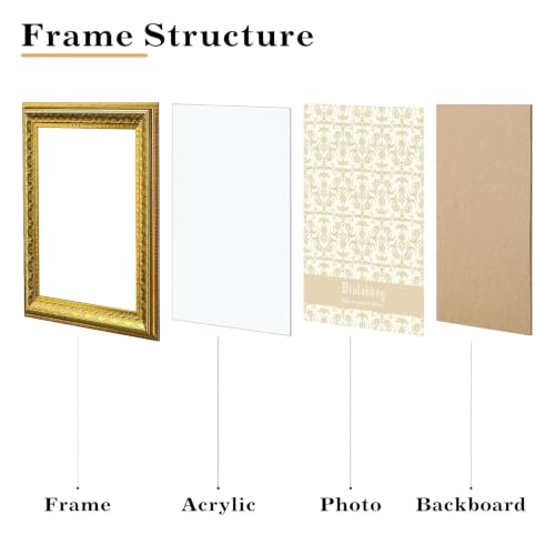 Image of VIOLABBEY 16x20 Picture Frame Gold Set of 2, Vintage Photo Frame for Wall or Tabletop Display, Classic Design for Office Home Decor, Fits 16x20 Pictures