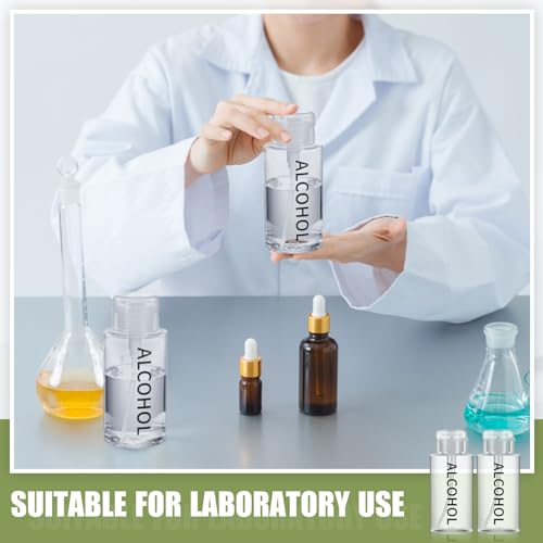 Image of Layhit 2 Pcs 10 Oz / 300 ml Alcohol Pump Dispenser Bottles, Push Down | Clear Bottle with Flip Top Cap, Empty Press Pumping Bottle, Refillable Cosmetic Container for Personal, Salon, Nail Care