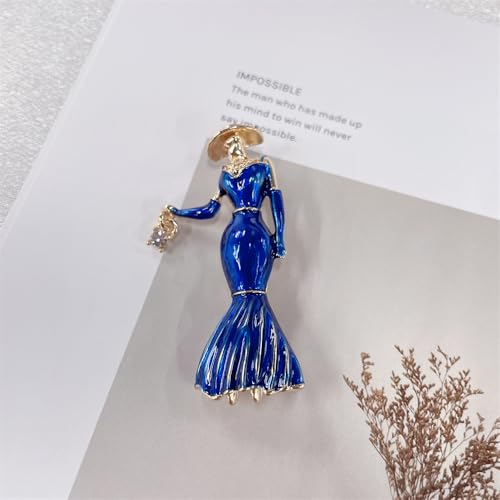 Image of Fashion Lady Brooch Pin for Women Girls Colorful Enamel Crystal Lapel Pins Charm Dress Accessories Coats Scarves Bags Ceremony Clothes Elegant Handmade Holiday Party Jewelry