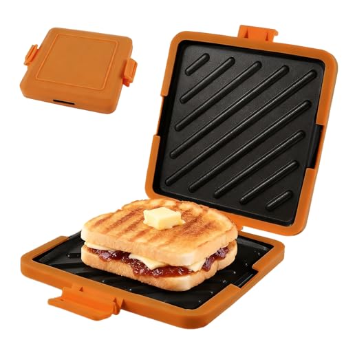 Machine à toastie pour micro-ondes – Machine à sandwich et grill sans fil en silicone – Passe...