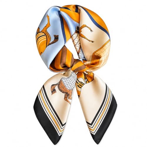 Floral Satin Square Head Scarf