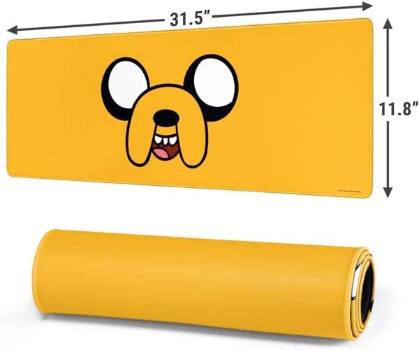 Skinit Large Gaming Mouse Pad - Officially Licensed Jake The Dog Design with Stitched Edges, Waterproof, Non-Slip Rubber Base, Desk Mat for Keyboard & Mouse, 31.5" x 11.8" inches