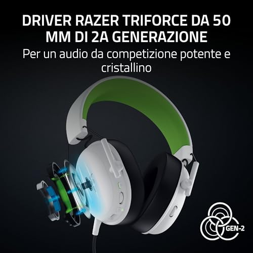 BlackShark V3 X HyperSpeed Xbox - Cuffie wireless per eSport gaming - Ultraleggere 270g - Driver TriForce da 50mm - Microfono rimovibile - HyperSpeed 2,4 GHz e Bluetooth - Xbox/PC | Bianco - Cuffia gaming - Immagine 2