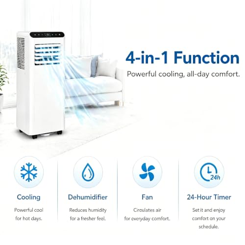 IDEALHOUSE 8,000 BTU Portable Air Conditioners, White by IDEALHOUSE - Used condition - Image 3