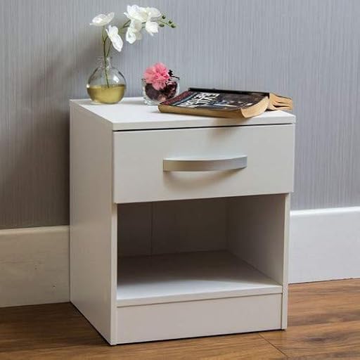 Home Discount Hulio White Gloss Bedside