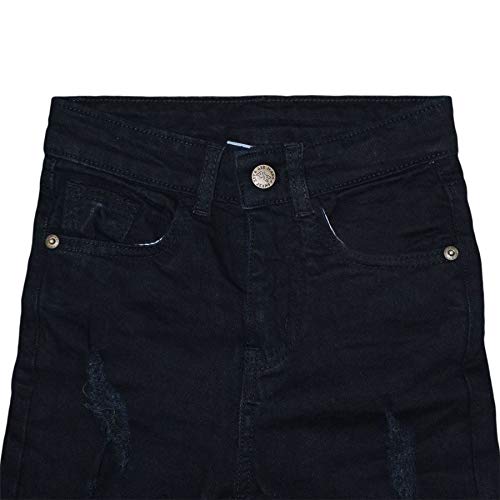 Boys Stretchy Jeans Kids Ripped - Boys Jeans Ripped Jet Black 5-64