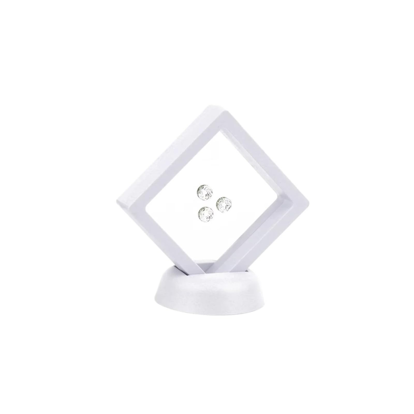 10pcs PE Film Black White Jewelry Storage Box 3D Packaging Case Free Stand Floating Frame Membrane Ring Earring Necklace Display For Earring Necklace Bracelet(All,11cm)