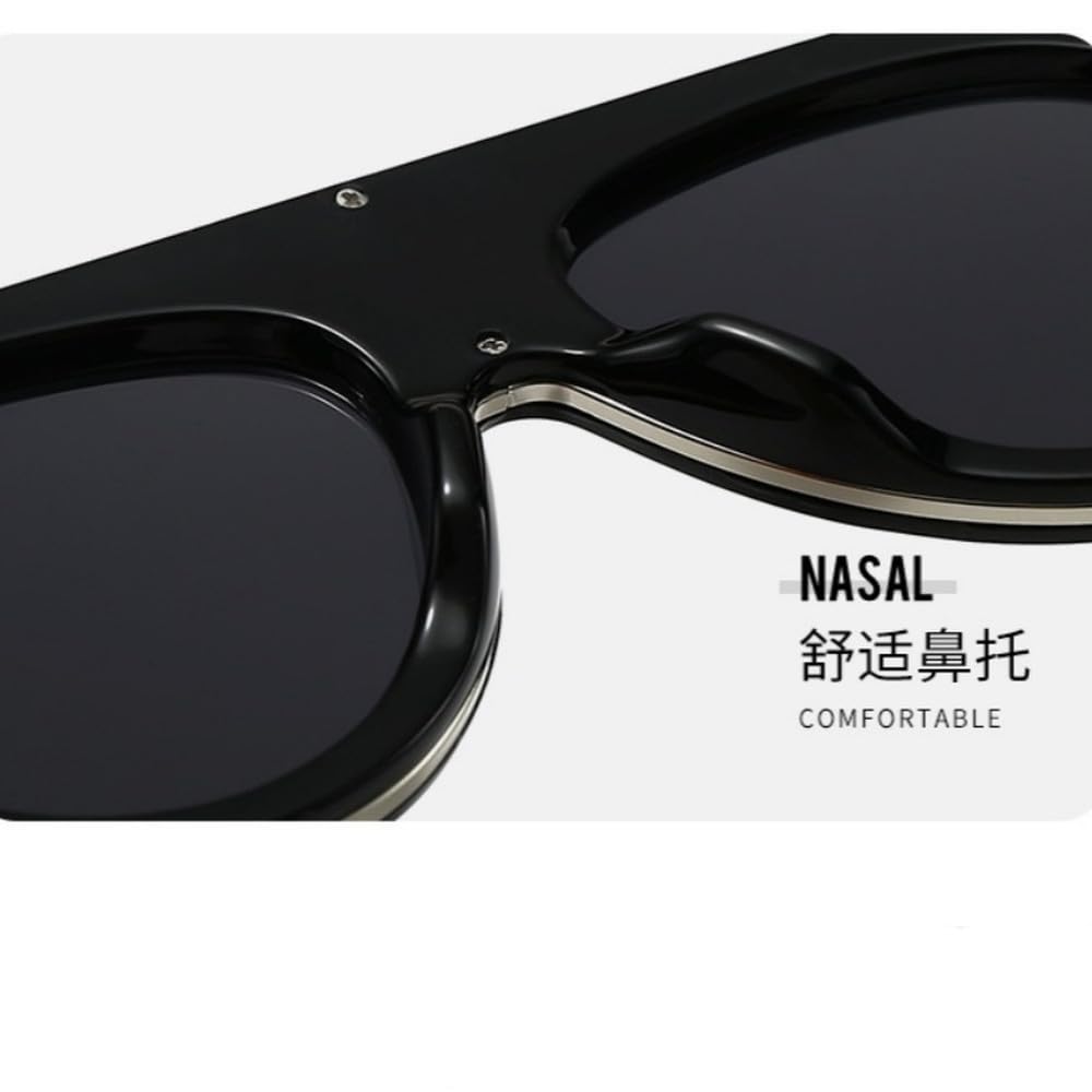 occhiali da sole vintage spessi ovali con sfumature, occhiali da sole retrò hip hop da uomo alla moda