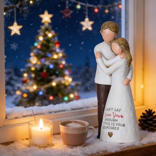 Veroola Love Figurines Romantic Gifts for Her, Hand Painted Sweet Loving Together Couple Sculpture Statue, Best Gifts for Valentine's Day Anniversary Weddings Birthday. - image 6