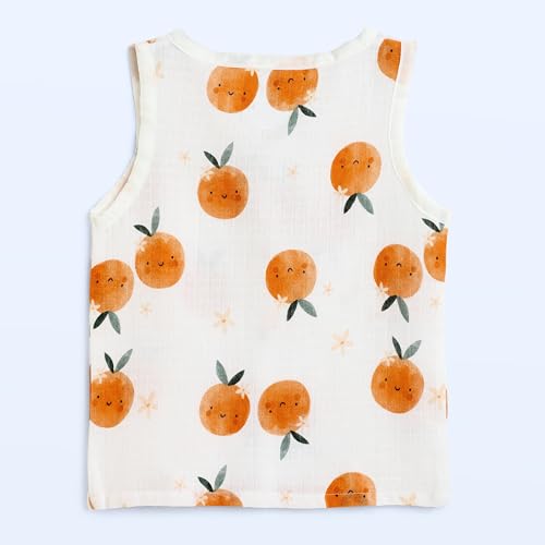 Image of The Boo Boo Club Organic Cotton Baby Jhabla | Pack of 4 Newborn Sleeveless Jabla | Newborn Infant Summer Wear | Soft & Breathable Muslin Fabric | Easy Button Closure Vest