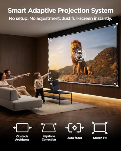 Image of TCL A1s GTV Projector, 600 ISO Lumens, 1080P Upgraded Portable Projector, Netflix Officially Licensed, WIFI and Bluetooth, 30,000-Hour Life, Auto Focus, 2*8W Dolby Digital Audio, Up to 150'' Screen