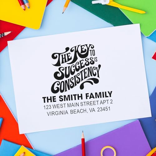 Success Consistency Key, & Consistency Key Rubber Stamp for Cards,