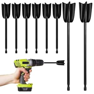 8 Stk Epoxidharz Rührer, Epoxidharz Farbrührer Mischpaddel, Rührstab Bohrmaschine Akkuschrauber für 1/4 Bohrer, Wiederverwendbarer Farbmischer für Silikonmischen Malen Keramikglasur(16.5/22 cm)