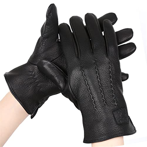 Guantes de invierno negros de cuero legítimo con tacto ultra suave 2