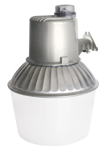 Designers Edge L1743 150W Metal Halide Outdoor Dusk to Dawn Light W/Arm, One Size, Silver