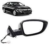 Dasbecan Right Passenger Side Door Mirror Compatible with Honda Accord LX Sport 1.5T 2018-2025 Power | Non-Heated | Paint to Match Repalces# HO1321328 76208-TVA-A02 (3Pins-Black)
