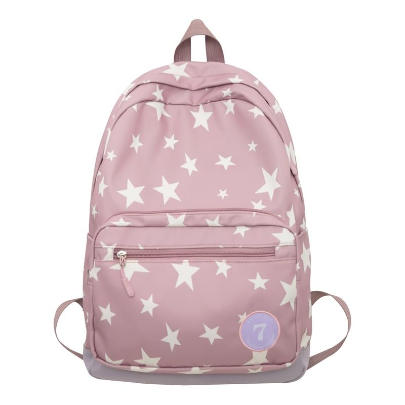 Y2K Backpack Women Men, Cute Daypack Grunge Stars Vintage Chic Trendy Design Bookbag Backpack Daily Use Hiking Trip (pink colour)