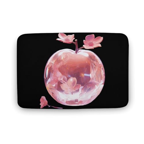 Crystal Apples Coral Velvet Rugs Non-Slip Bathroom Rugs Soft Kitchen Rug Floor Carpet for Home Decor 15.7