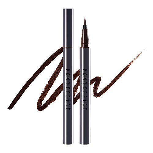 PONY EFFECT Inkfit Brush Liner | #Deep Brown | Brush Eyeliner, Smudge-proof, Long-lasting | K-beauty