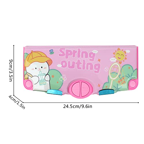 Image of Minache Multifunction Pencil Case Pencil Box with 2 Compartments Cartoon Pattern Stationery Set with Pop Out Scissors and Pencil Sharpener, 7483+Style 5, bh-07483-05AD